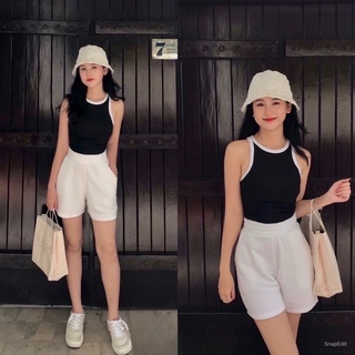 ÁO BA LỖ CROPTOP GÂN VIỀN