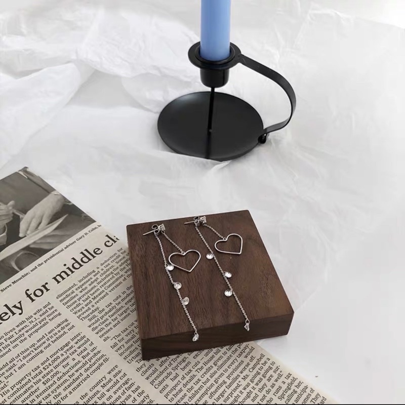 ♡ Khuyên tai Tim dài Hàn quốc