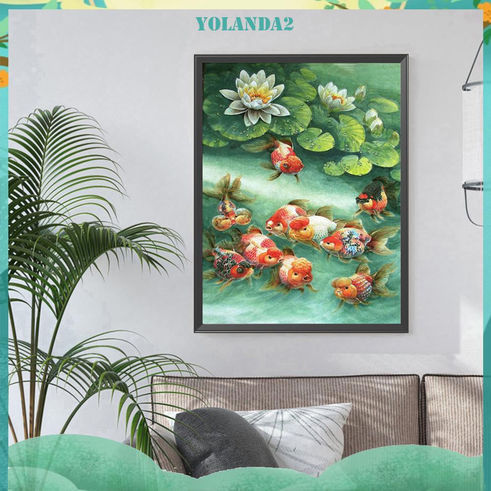 Bộ tranh thêu chữ thập hình cá vàng 11ct DIY