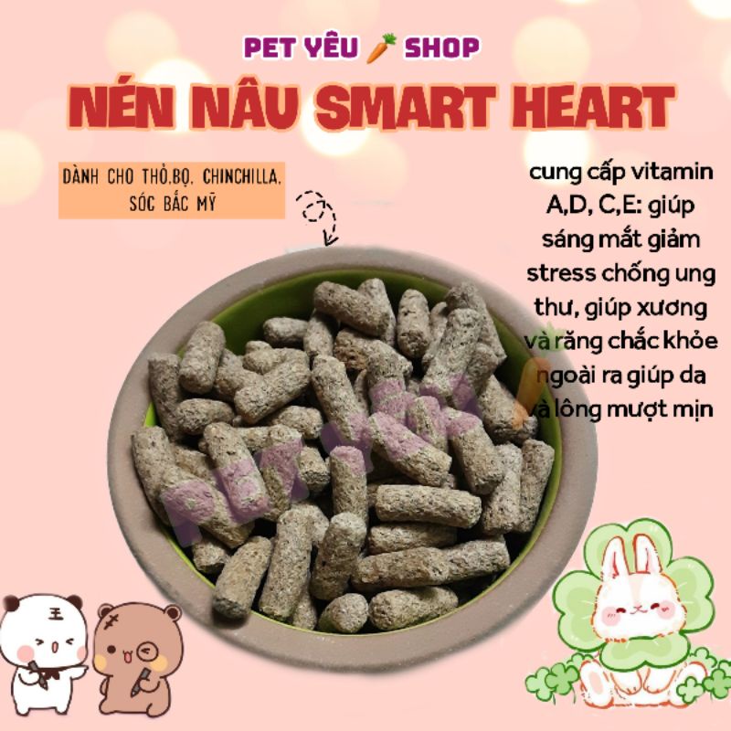 Nén nâu smart heart  ❤Freeship❤ thức ăn thỏ bọ chuột lang sóc bắc mỹ🐻🐰🐰👍