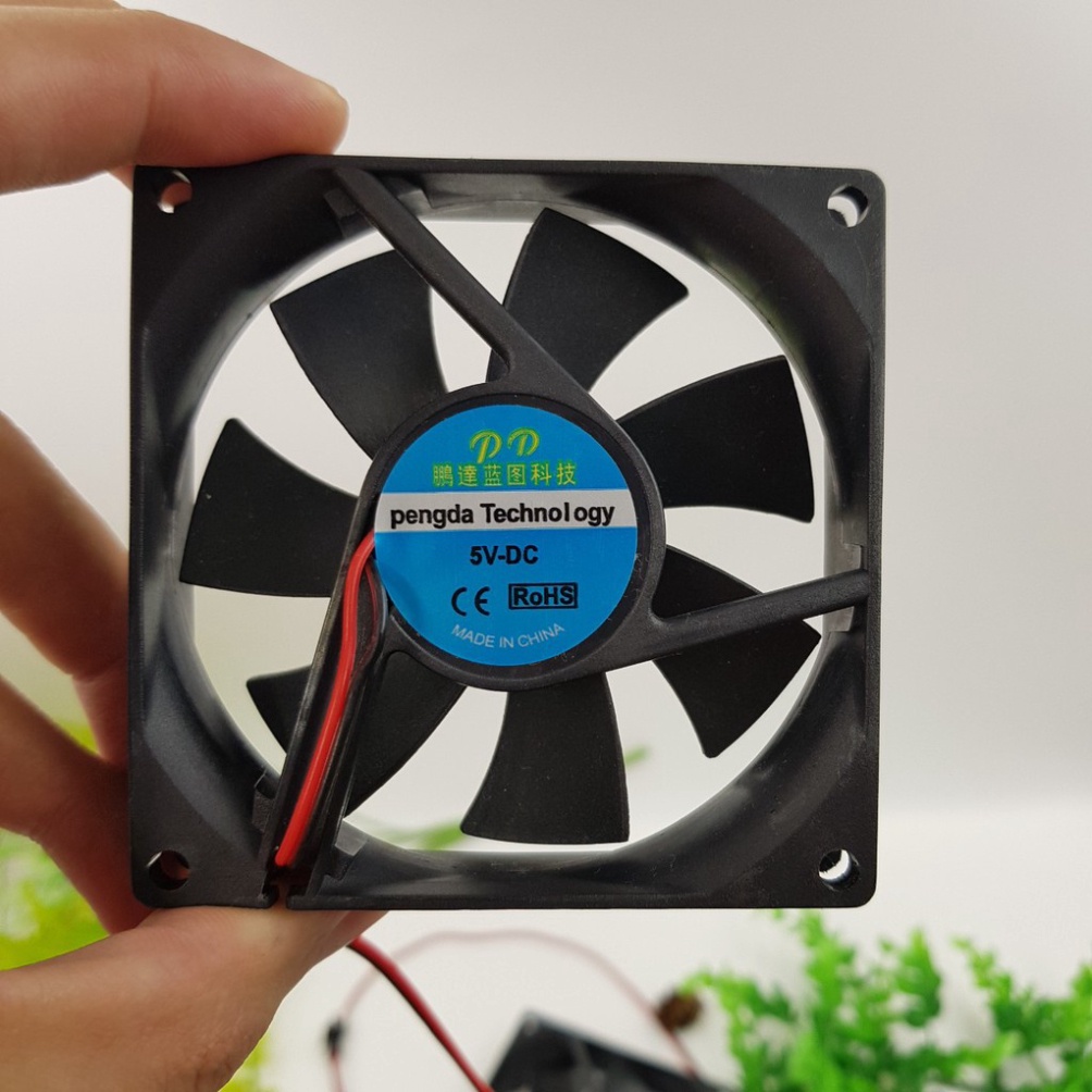 Quạt Tản Nhiệt 5V 8x8CM 3200RPM 2 Chân Quạt hút mùi tản thồi nhiệt cho thiết bị KhoDienTu