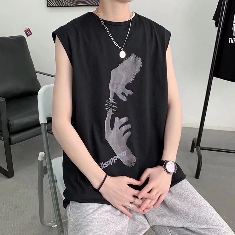 Áo Thun Thể Thao Sát Nách Dáng Rộng In Họa Tiết Phong Cách hip hop Hàn Quốc Thời Trang Mùa Hè Cho Nam Size M-5XL