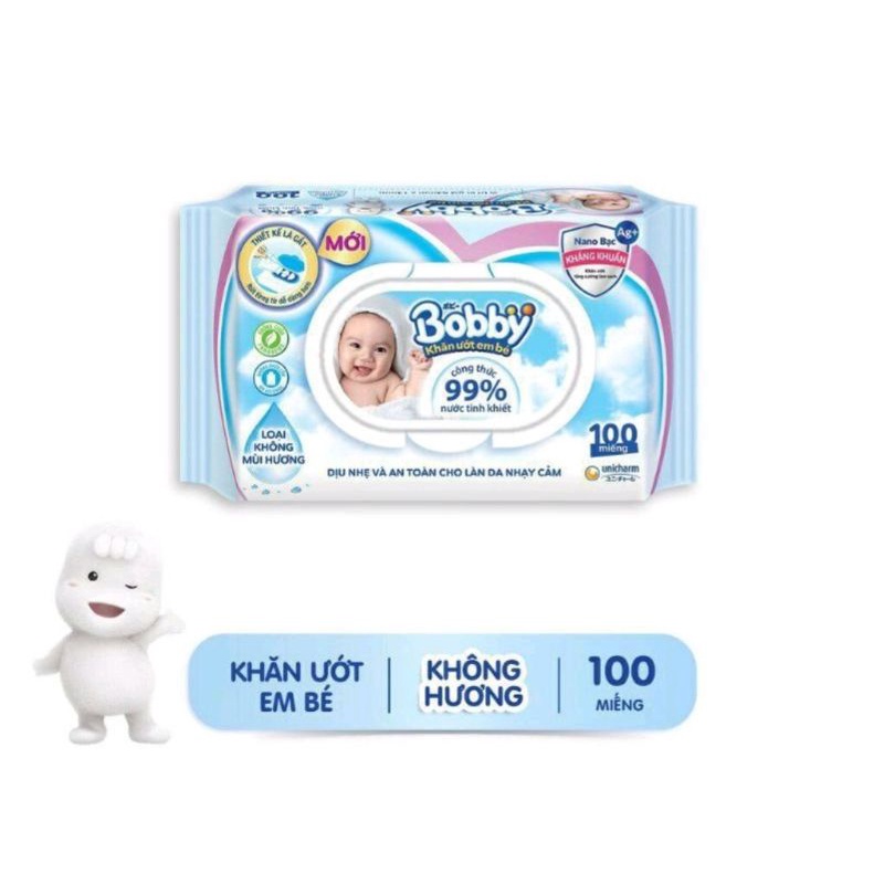 Khăn ướt Bobby 100 miếng