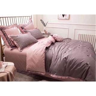 Set chăn ga gối cotton lụa thêu cao cấp
