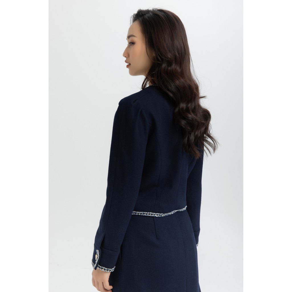 [Mã WABRSB55 giảm 12% đơn 250K] Áo khoác dạ viền trắng nữ IVY moda MS 67M6045