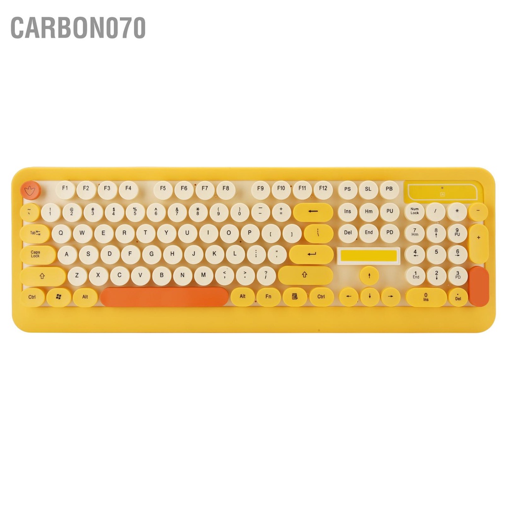 [Hàng HOT] K68 Bộ bàn phím Chuột không dây Punk Hoạt hình Vịt vàng dễ thương tương thích máy tính, laptop, pc【Carbon070】