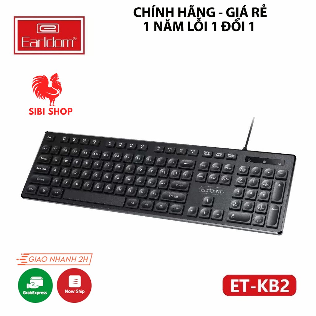 Bàn Phím Máy Tính Cơ Có Dây Chính Hãng Earldom ET-KB2 Gõ Cực Êm Siêu Bền | BigBuy360 - bigbuy360.vn