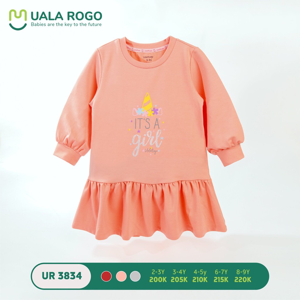 Váy Nỉ Dài Tay KIDS bo tay UR3834