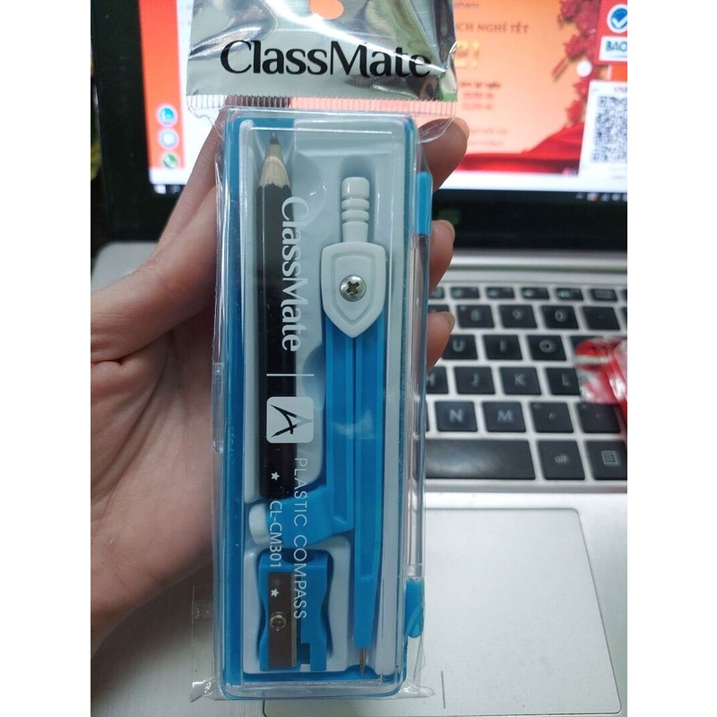 Bộ Compa + Bút Chì Gỗ + Chuốt Chì - Classmate CL-CM301 (Mẫu Màu Giao Ngẫu Nhiên)