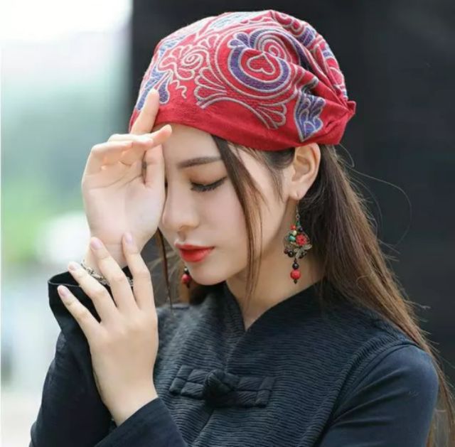 Nón mũ thời trang Hàn Quốc hoạ tiết thổ cẩm VZNL18