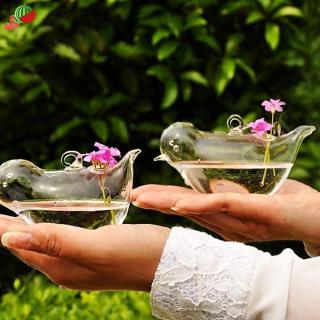 Bình thủy tinh trồng cây trong suốt hình chim trang trí đám cưới