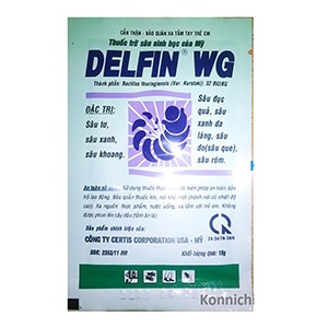 Diệt sâu vi khuẩn Delfin WG 10g an toàn cho gia đình trồng rau sạch ( vi sinh Bacillus thuringiensis) USA