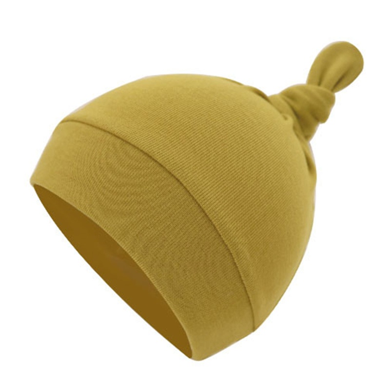 Mũ Trùm Đầu Bằng Cotton Mềm Mại Thiết Kế Thắt Nút Dễ Thương Cho Bé Sơ Sinh