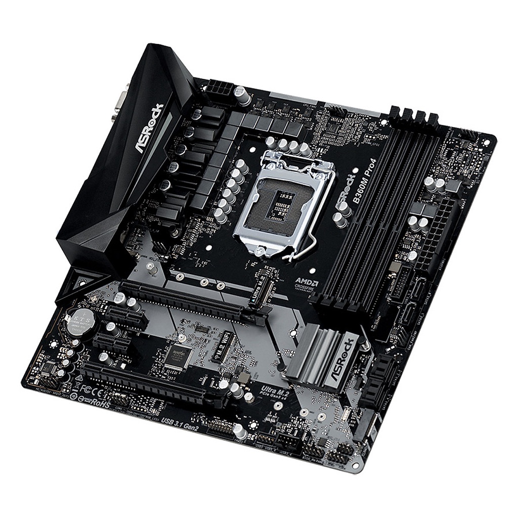 Bo mạch chủ Asrock B360M Pro 4 qua sử  dụng. Mainboard Asrock B360M Pro4