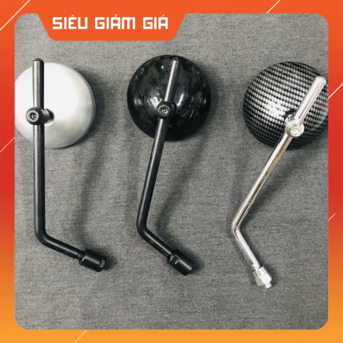 Gương xe máy, kính chiếu hậu xe máy mẫu CAFE RACER, KÍNH TRÒN , CHÂN KÍNH 10LY RĂNG THUẬN