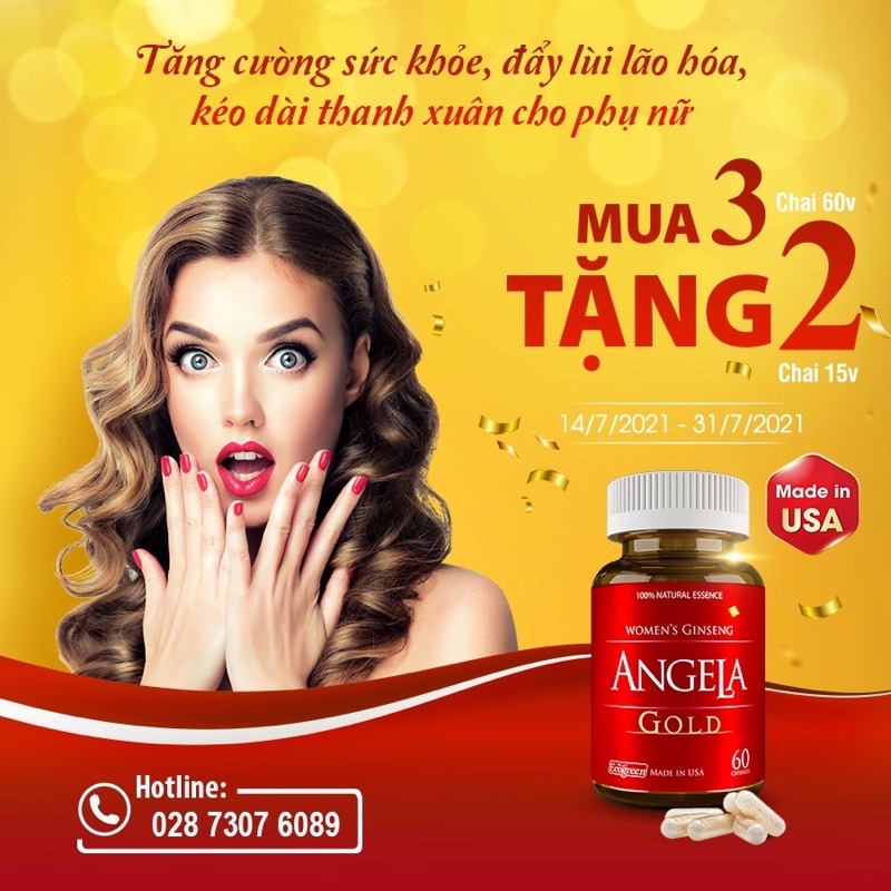 Sâm Angela Gold hộp 60 viên có tem tích điểm