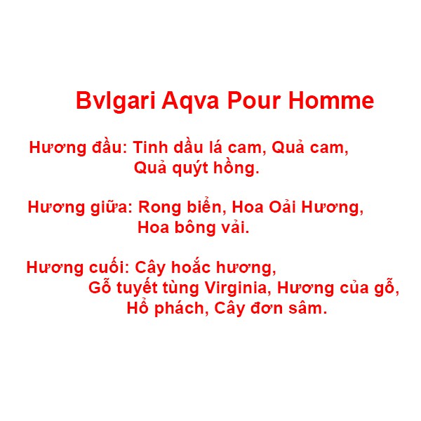 Nước Hoa.🔥mua 2 tặng 1🔥 Nước hoa nam Bvlgari Aqva Pour Homme 20ml hương thơm từ nhiên liệu tự nhiên. | BigBuy360 - bigbuy360.vn