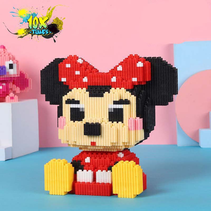 (size 20cm) mô hình lắp ghép 3d chuột mickey minie dễ thương cute quà tặng sinh nhật bạn gái, đồ decor