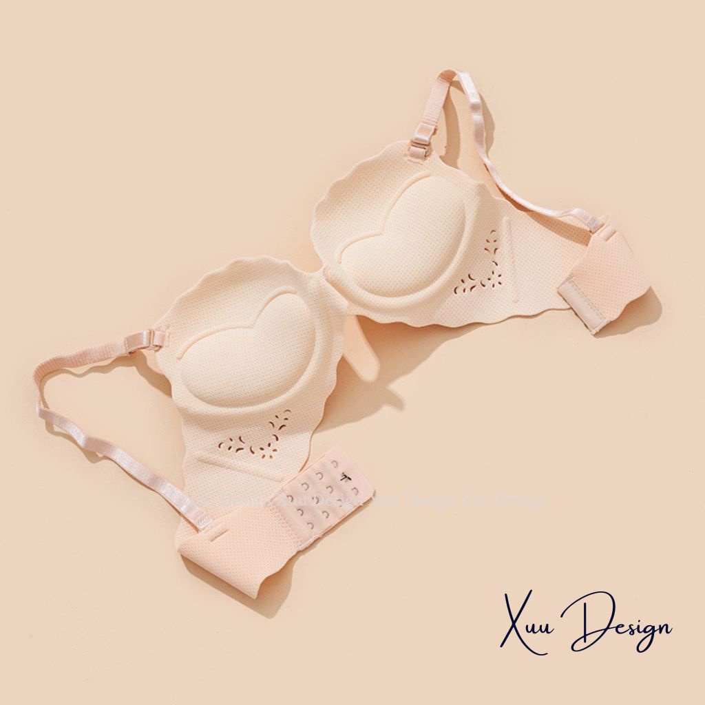 Áo ngực nữ không gọng đệm kép nâng ngực XUU, thiết kế viền lượn sóng nữ tính- AV17