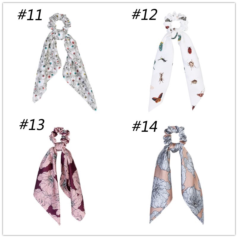 Dây buộc tóc bằng vải in họa tiết dễ thương xinh xắn phong cách thời trang Hàn Quốc