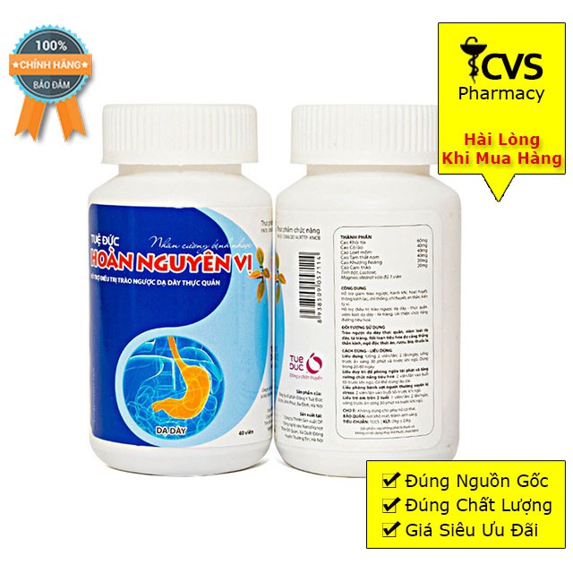 Tuệ Đức Hoàn Nguyên Vị [Combo 2 Hộp x 80 viên]- Hỗ Trợ Giảm Trào Ngược Dạ Dày Tá Tràng