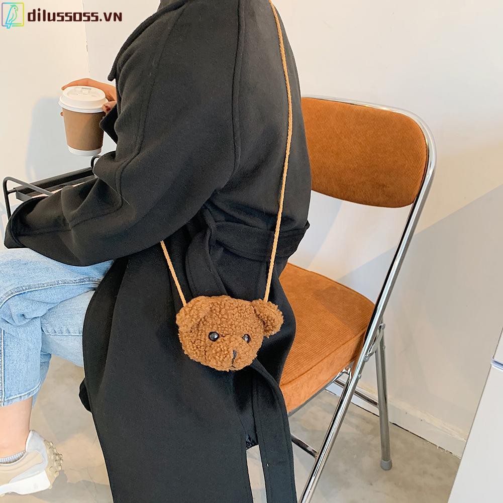 Túi Đeo Chéo Hình Gấu Nhồi Bông Xinh Xắn