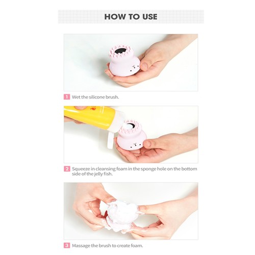 Bàn Chải Rửa Mặt Chất Liệu Silicon Tẩy Tế Bào Da Chết Hình Sứa
