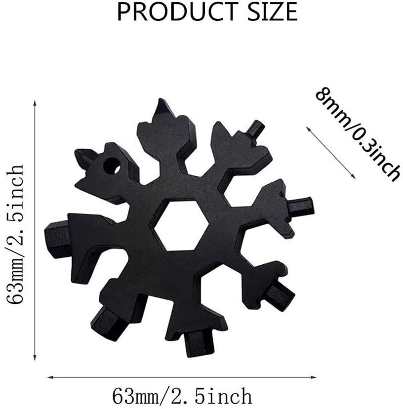 Cờ lê 18 trong 1 kiểu hoa tuyết bằng thép không gỉ nhỏ gọn đa năng