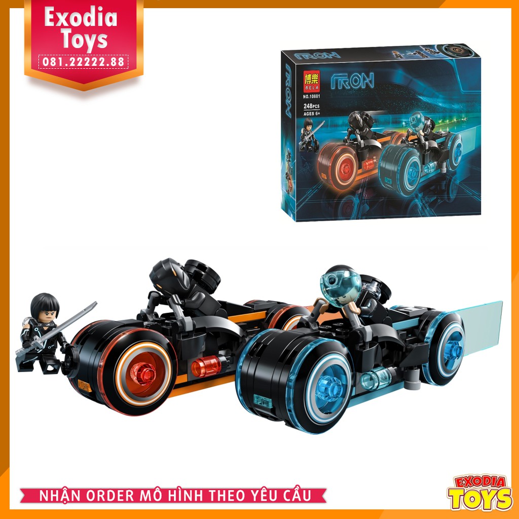 Bộ lắp ráp nhân vật và moto TRON Legacy : Trò Chơi Ảo Giác - Đồ chơi lắp ghép sáng tạo - BELA 10881 Lego Ideas 21314