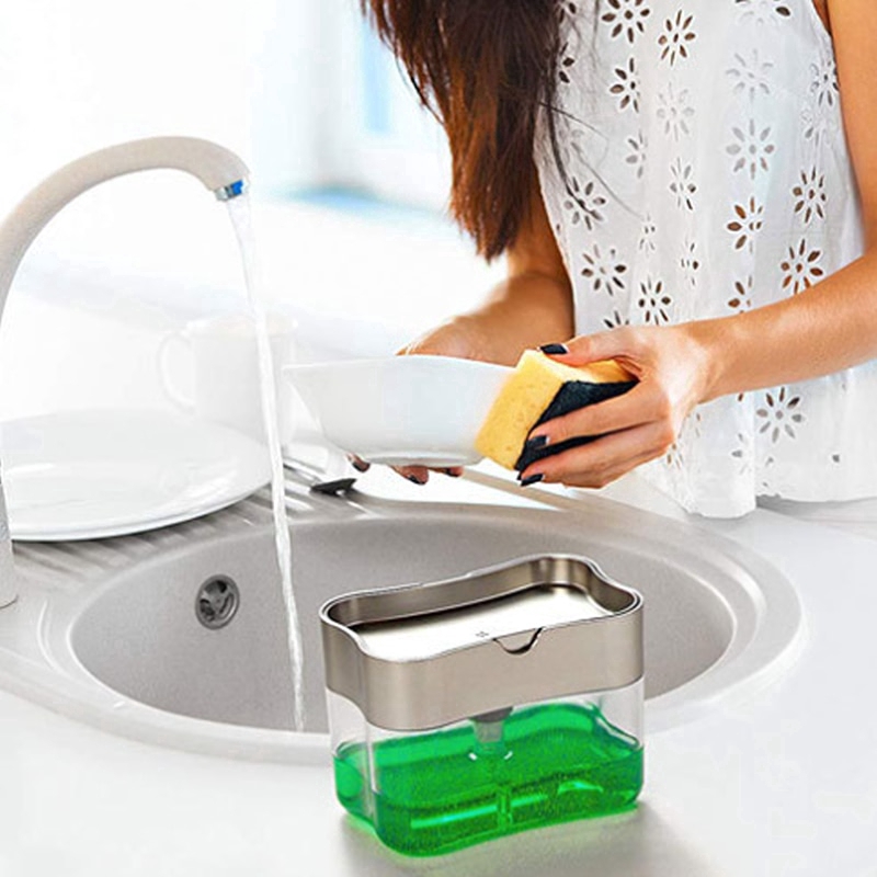 Bình Đựng Xà Phòng Nhấn Tay Tiện Lợi  nước rửa chén trong suốt nhấn để tạo bọt tiện lợi
