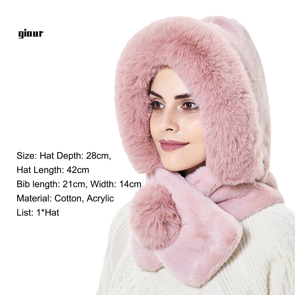 Mũ beanie trùm tai dày dặn giữ ấm thời trang