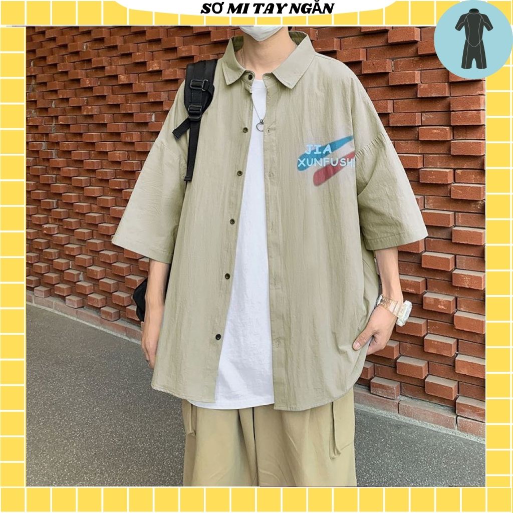 Áo sơ mi tay lỡ unisex from rộng nam nữ , sơ mi nam nữ vải voan lụa mịn mát free size 40kg - 70kg