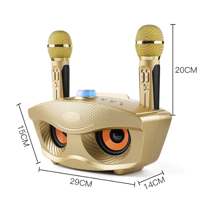 Loa bluetooth Karaoke mắt cú mèo SD-306 tặng kèm 2 Micro không dây GIAO MÀU NGẪU NHIÊN