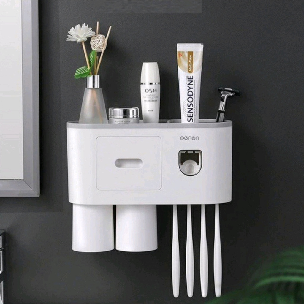 Bộ Nhả Kem Đánh Răng Tự Động - Kệ Để Đồ Phòng Tắm OENON