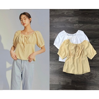 Áo Mixxooo Cổ U Nhún Ngực Kami