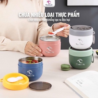Cặp lồng giữ nhiệt, ủ cháo cho bé kichilachi chính hãng 600ml
