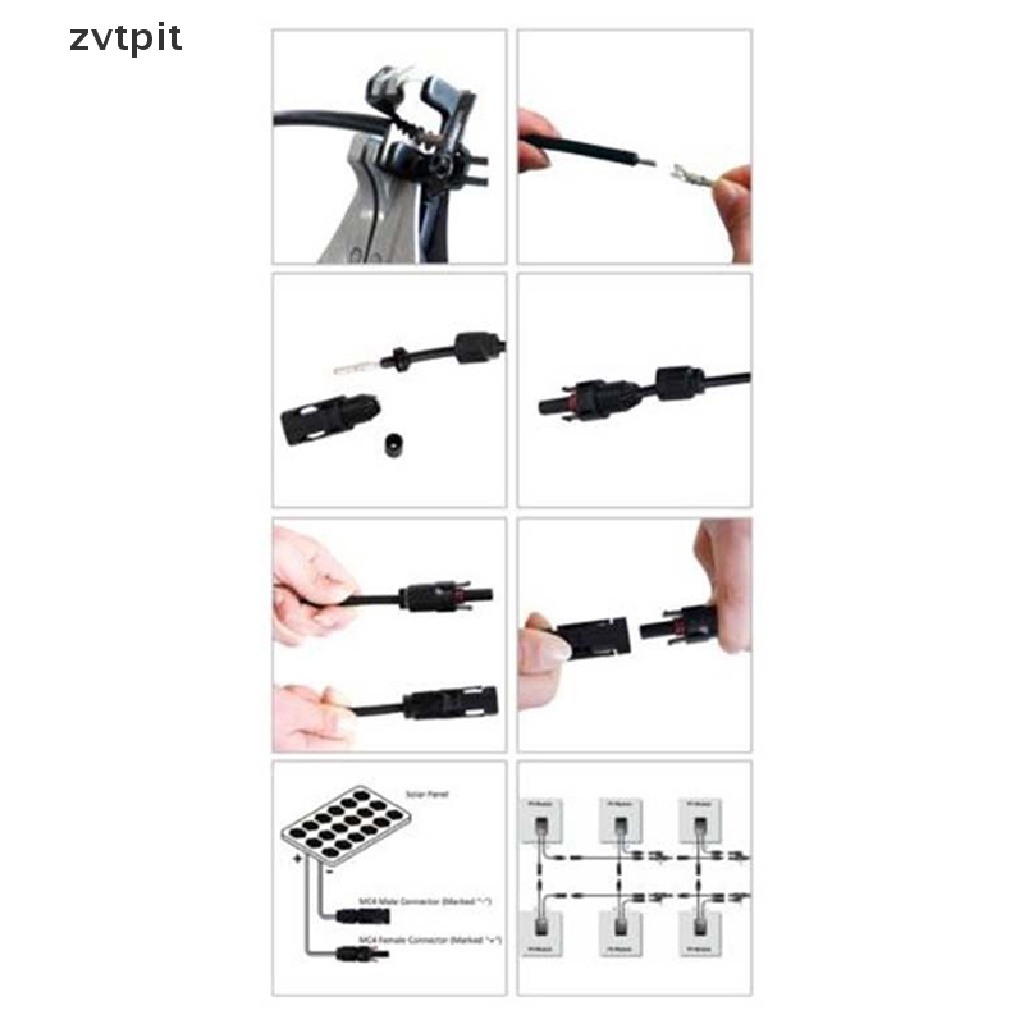 [ZVPT] MC4 Connector Male + Female Wire Solar Panel Cable Connector MC4 Waterproof Kit  DSF