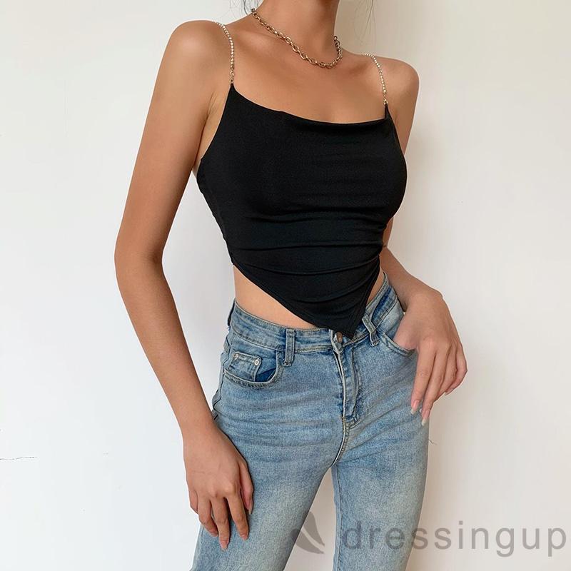 Áo yếm nữ thắt dây sau lưng gợi cảm màu trơn đen thời trang