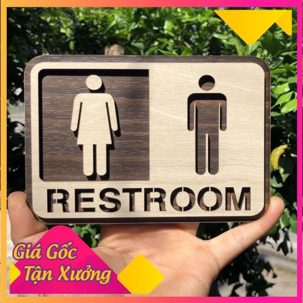 [Mẫu Hot Giá Gốc] Bảng toilet chỉ dẫn nhà vệ sinh WC nam nữ bằng Gỗ