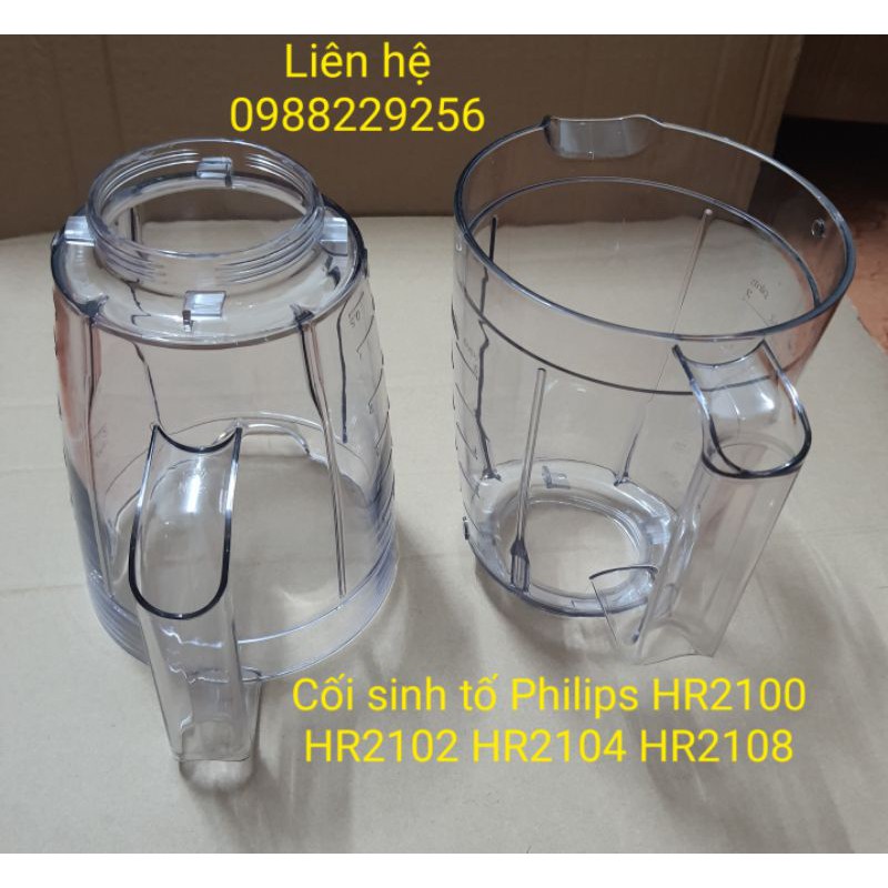 Linh kiện chính hãng - Ly nhựa xay sinh tố máy xay Philips HR2100 HR2102 HR2104 HR2108