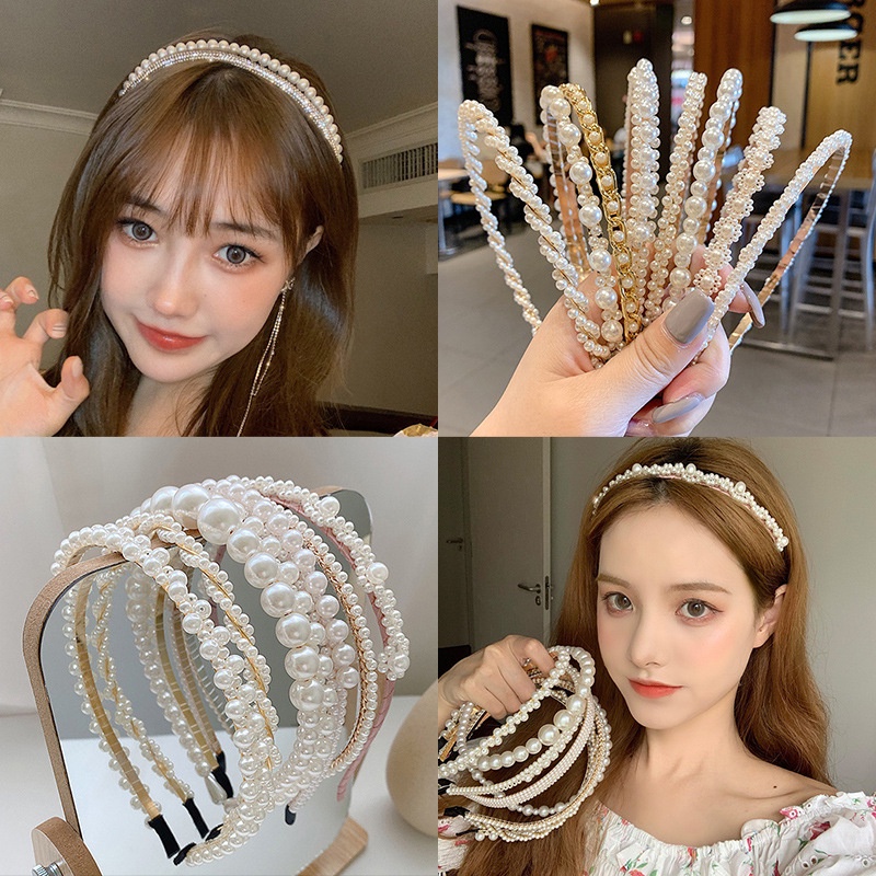 Kẹp tóc đính ngọc trai thiết kế đơn giản dễ thương phong cách hàn quốc