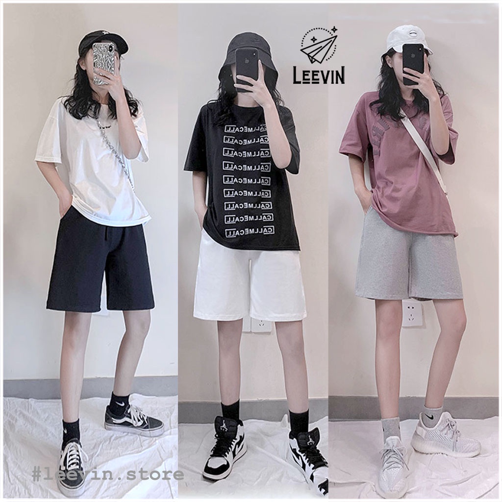 Quần SHORT THUN TRƠN BASIC Unisex Nam Nữ (Kèm ảnh thật + Video) - Quần sooc đùi nam nữ Leevin Store