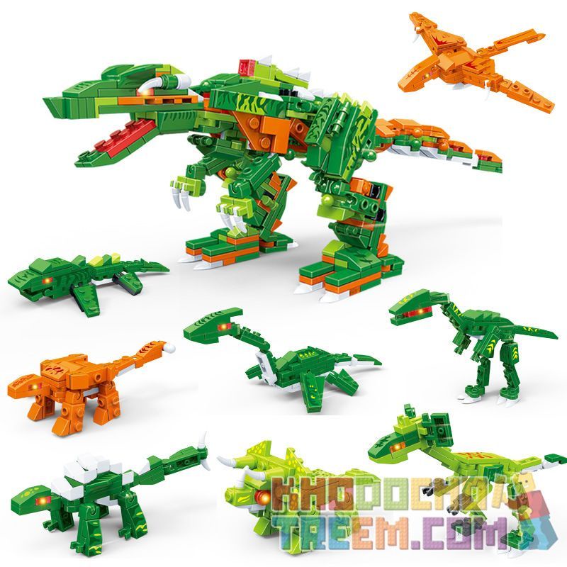 bộ lẳp ráp xếp hình Legoo khủng long 8 in 1 power rangers