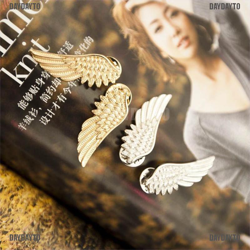 Set 2 Ghim Cài Cổ Áo Hình Đôi Cánh Thời Trang Cho Nữ