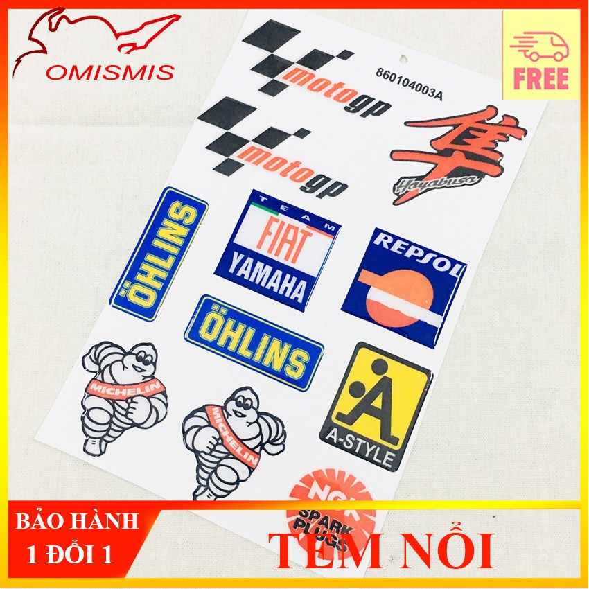 [GIẢM SỐC] BỘ TEM NỔI, DECAL, TEM TRANG TRÍ XE NHIỀU KIỂU MẪU MỚI 2019