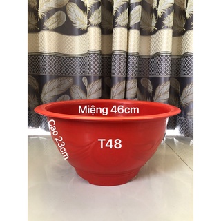 {5 Cái} Chậu Nhựa Truyền Thống T48 Trồng Cây Màu Đỏ 46x23