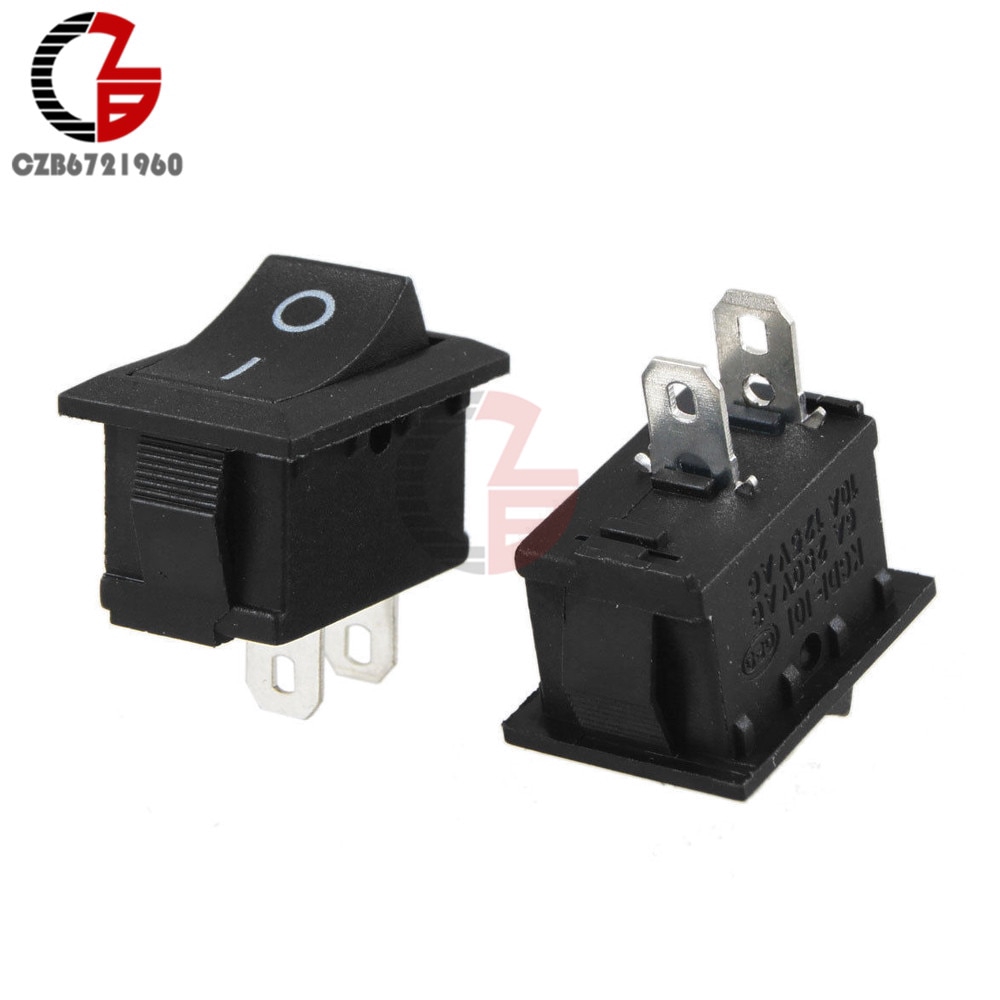 Bộ 10 công tắc 2 pin bật tắt KCD1-101 125V 6A cho xe hơi | BigBuy360 - bigbuy360.vn