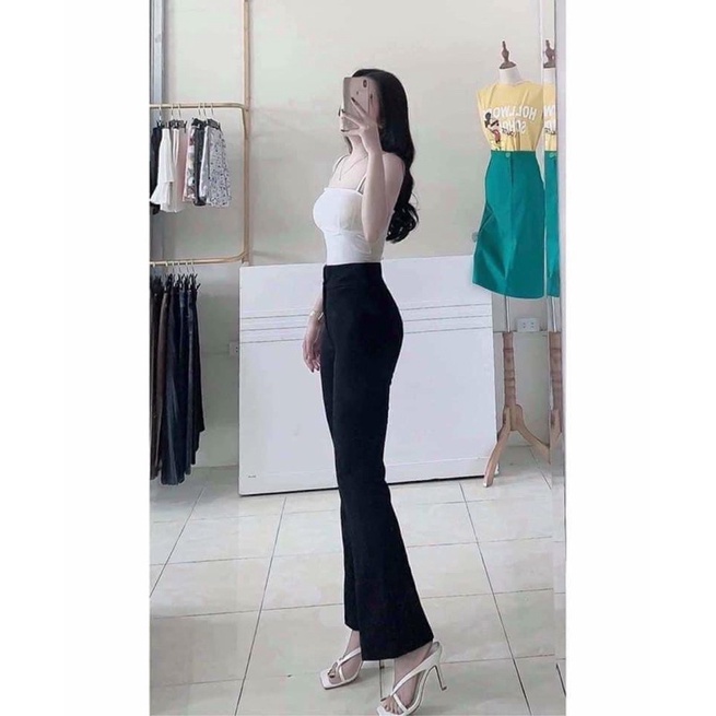 Quần ống loe 1 cúc hot trend 2022 (hàng sẵn)
