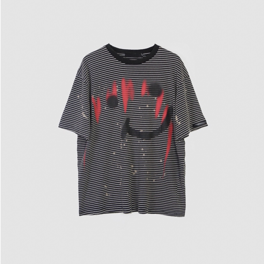 Áo phông ngắn tay kẻ ngang form rộng Unisex T61