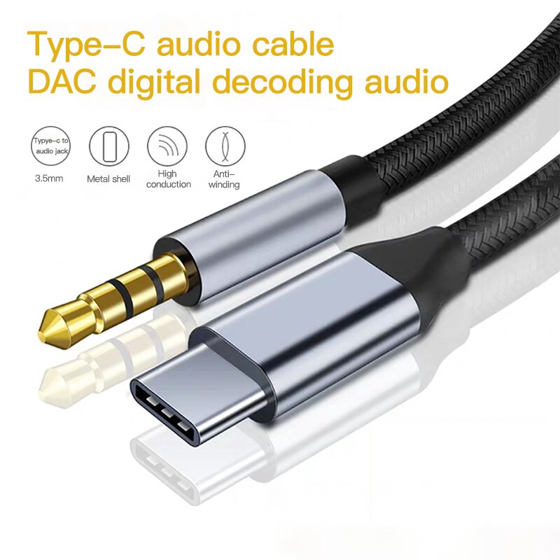 Dây Cáp Âm Thanh Chuyển Đổi Cổng Type C Sang Cổng 3.5mm Cho Xiaomi Samsung